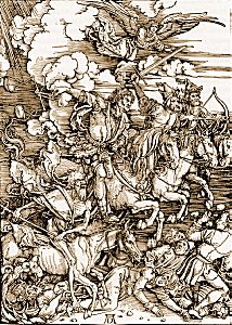 The Four Horsemen of the Apocalypse, by Albercht Dürer [1498] (Public Domain Image)