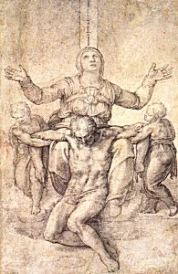 Michelangelo: Study for the Colonna Pieta (1538) [Public domain image]