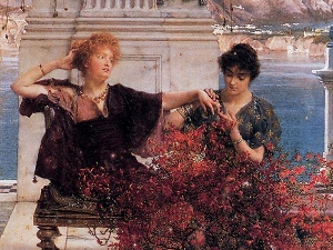 Love's Jeweled Fetter (detail), by Lawrence Alam-Tadema [1895] (Public Domain Image)