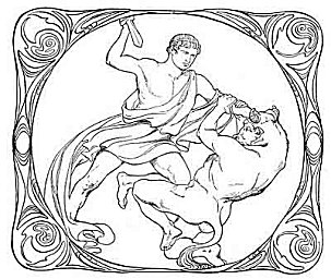 Theseus and the Minotaur; public domain image [1901]